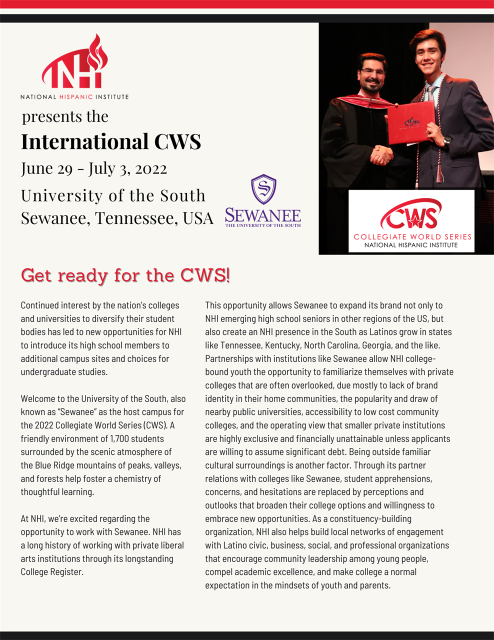 Click here for International CWS Brochure